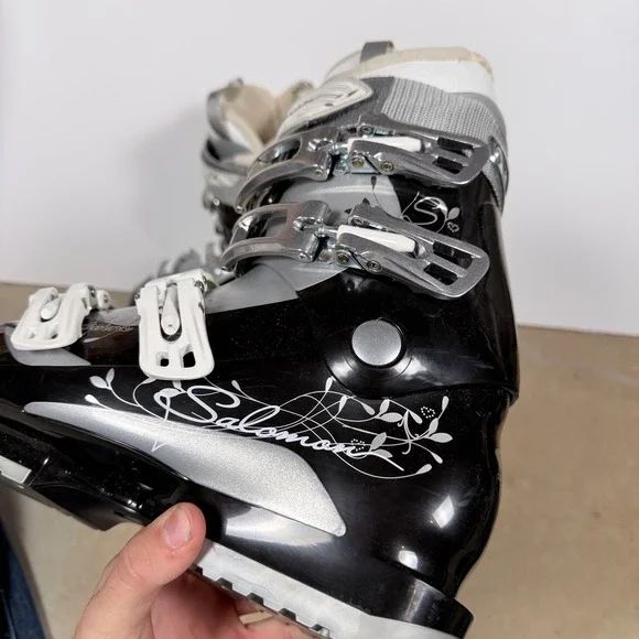 Salomon X Fit Fusion Comfort Women's Ski Boots Black Silver Size 24.5 womens 7.5 - Picture 2 of 8